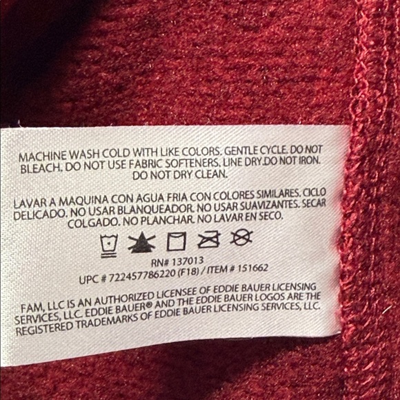 Eddie Bauer Red Quarter-Zip Pullover L - Picture 8 of 9